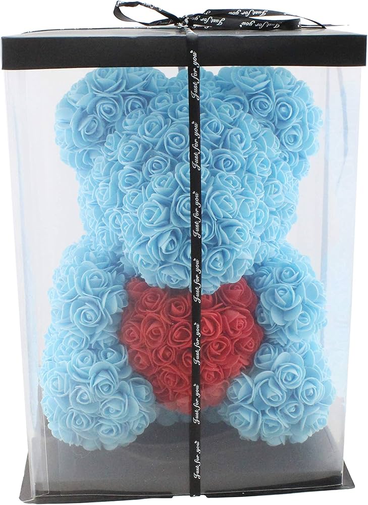 XXL Roosbeer Blauw met Rood Hart - 40cm